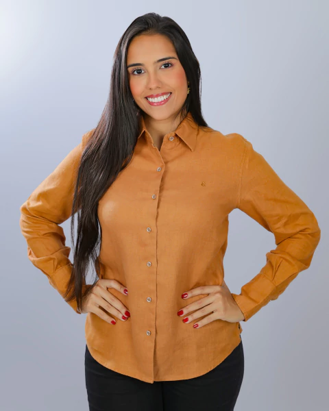 Camisete Feminina Manga Longa Puro Linho - 5570 - comprar online