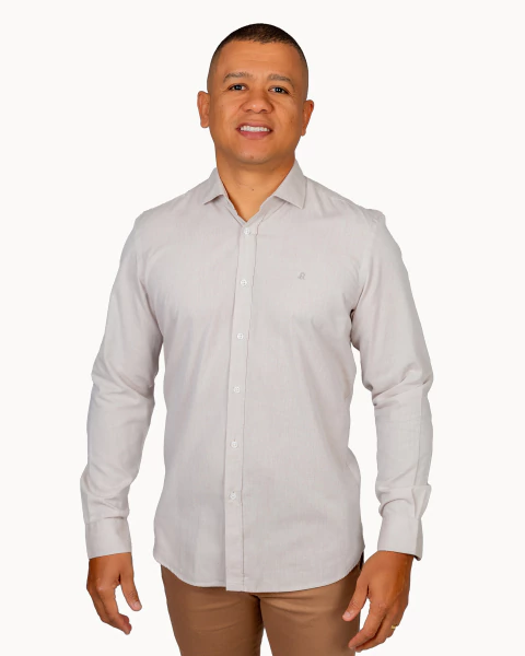 Camisa Masculina Slim Manga Longa Chambray - 0011 - comprar online