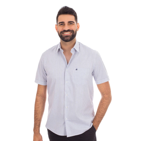Camisa Masculina Casual Manga Curta Xadrez - 0184