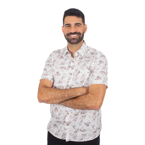 Camisa Masculina Casual Manga Curta Viscose Estampada - 0726