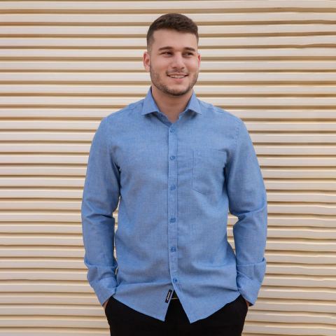 Camisa Masculina Casual Manga Longa - 0618