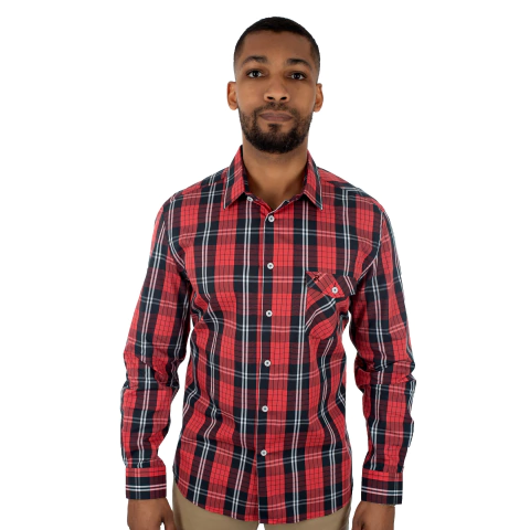 Camisa Masculina Slim Manga Longa Xadrez - 1438