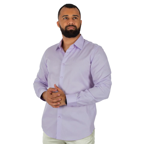 Camisa Masculina Social Manga Longa Lisa - 1567