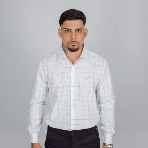 Camisa Masculina Slim Manga Longa - 3959