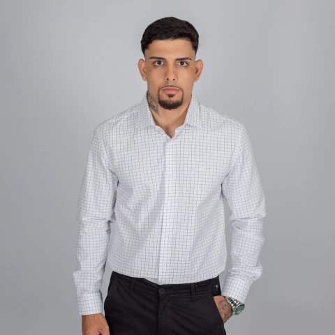 Camisa Masculina Slim Manga Longa - 4782