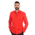 Camisa Masculina Slim Manga Longa Lisa com Colarinho Italiano - 9827