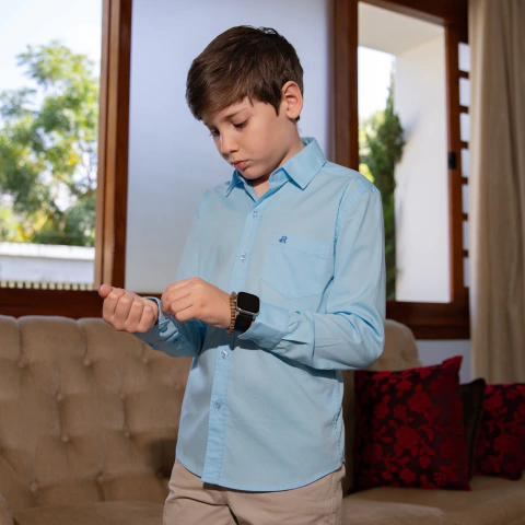 Camisa Masculina JR Manga Longa Social Lisa - 7385