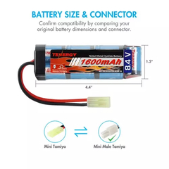 BATERIA NIMH Tenergy Airsoft NiMH 8.4V 1600mAh Flat Battery Pack w/ Mini Tamiya - comprar online