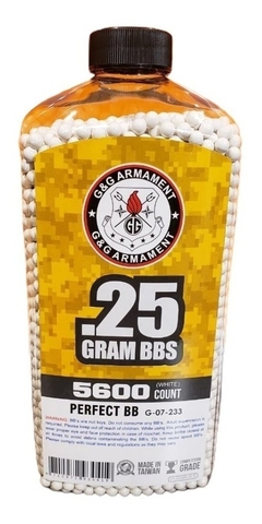 BBS BALINES AIRSOFT 0,25g botella grande x 5600 bbs.