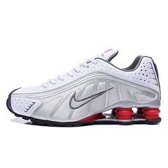 Shox R4 Branco/Cinza/Vermelho