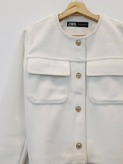 CHAQUETA PAÑO ZARA NATURAL L CHICO - tienda online