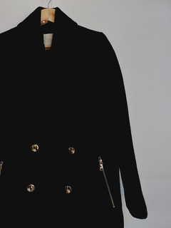 SACO PAÑO JAZMIN CHEBAR NEGRO T2 - SECONDMODEVINTAGE