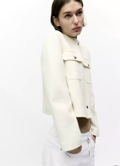 CHAQUETA PAÑO ZARA NATURAL L CHICO en internet