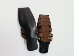 ZUECOS CHOCOLATE CUERO 39 - SECONDMODEVINTAGE