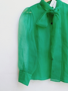 CAMISA ZARA ORGANZA S VERDE - tienda online