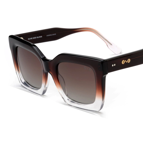 Óculos de sol ono on0019s m2w2 marrom escuro c/ degradê translúcido - comprar online