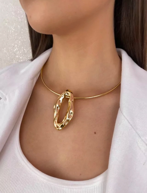 Choker Aro Pingente Orgânico