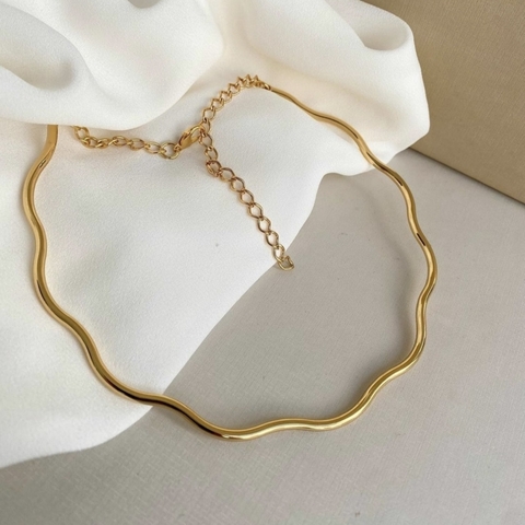 Choker Aro Ondulado Dourado