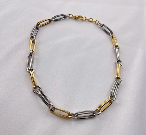 Colar Elo Prata/Dourado