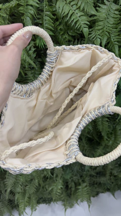 Bolsa Palha Detalhes Prata - comprar online