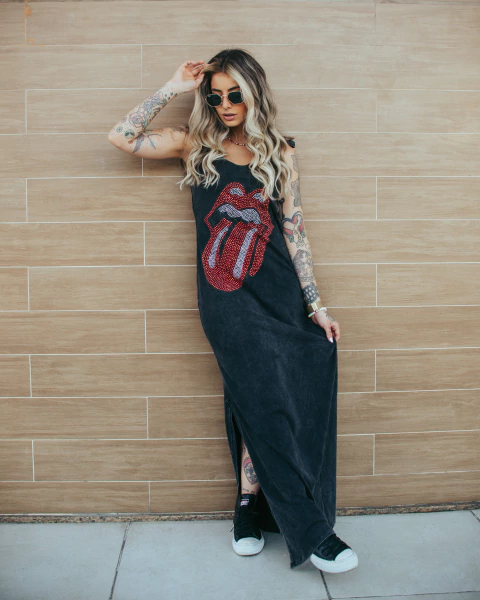 Vestido Longo RGT Marmorizado - Stones Cravejado - comprar online