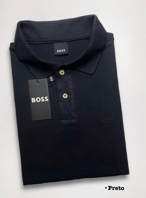 Camisa Polo Piquet Bos… Black Bordado - comprar online