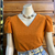 Blusa decote em V - Forrada