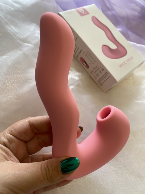 Cristal Sugador de clitóris com Vibrador Ponto G e Função Dedilhar Recarregável