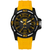 RELOJ PULSERA ANALOGICO NEGRO/AMARILLO MALLA SILICONA RESIST AL AGUA CAT