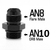 Conector AN8 a AN10 con oring, Negro - comprar online