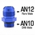 Conector AN12 a AN10 con oring, Azul - comprar online