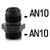 Conector An10-An10 con oring, Negro