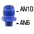 Conector An10-An6 con oring, azul