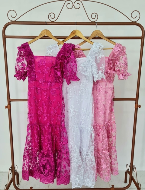 VESTIDO TULE BORDADO 3480