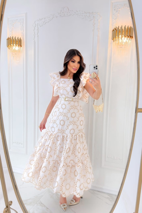 VESTIDO LAISE ALGODAO BORDADO 3400