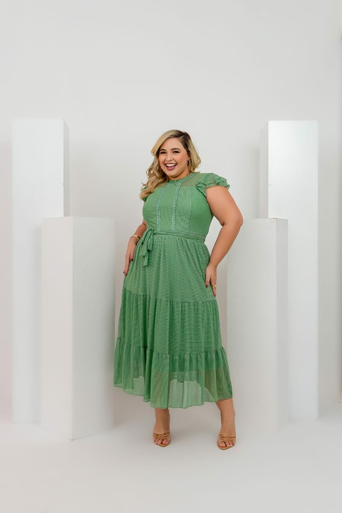 VESTIDO TULE LISTRA PLUS SIZE 3361