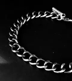 Pulsera Metal color Plata Vieja Groumet 8 mm
