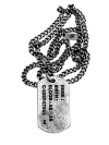 Collar Chapa de Identificación Metal Plata Vieja