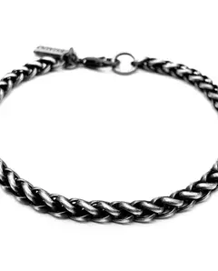 Imagen de Pulsera Metal color Plata Vieja Espiga 5 mm