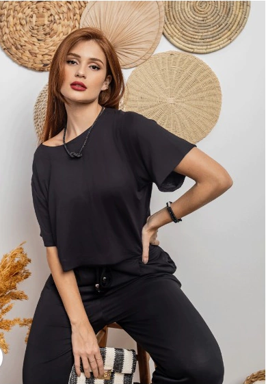 CROPPED CHER MALHA PRETO
