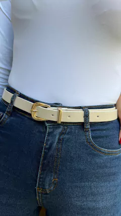 CINTO EM COURO FINO OFF WHITE - comprar online