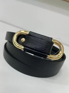 CINTO COURO MÉDIO PRETO - Alecrim Dourado Moda Feminina