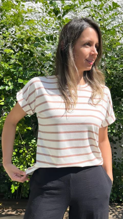 BLUSA DE LISTRAS CAPPUCCINO - comprar online