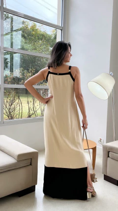 VESTIDO LONGO BICOLOR - comprar online
