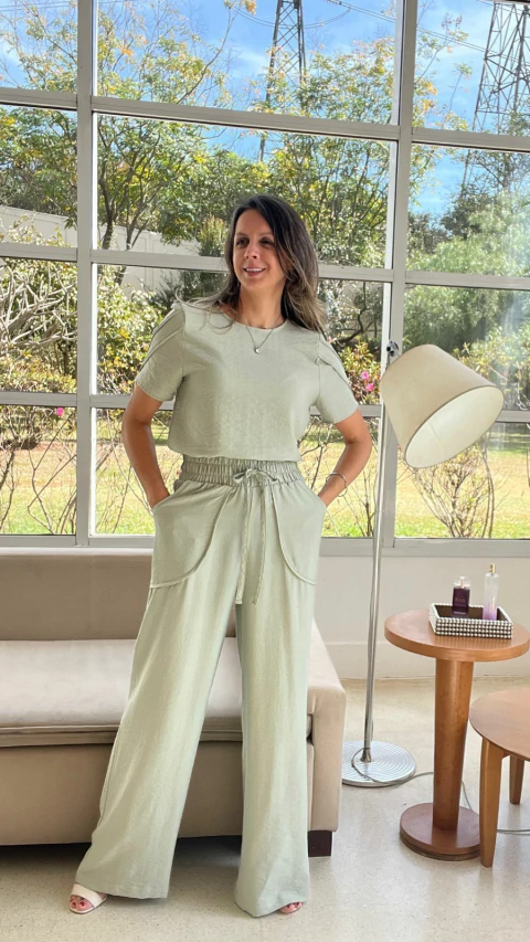 CALÇA PANTALONA ELASTICO CINTURA