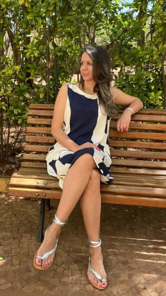 Imagem do VESTIDO SEM MANGA ELEGANCE COM BOLSOS AZUL