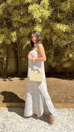 Imagem do VESTIDO LONGO COM FENDAS LATERAIS AZUL