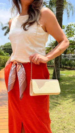 SAIA MIDI COM FENDA FRONTAL COM ALGODÃO - loja online