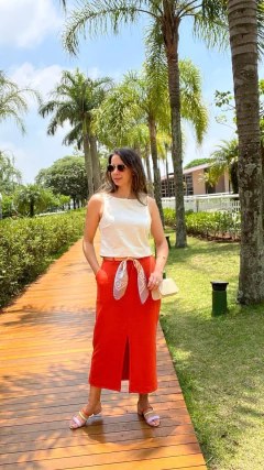 SAIA MIDI COM FENDA FRONTAL COM ALGODÃO na internet