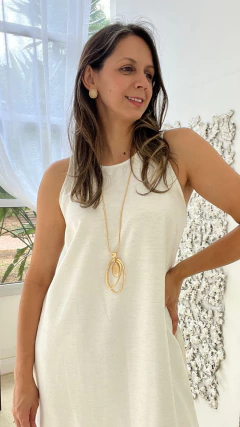 VESTIDO LONGO CORDÃO COCO ALÇA LARGA na internet